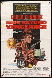 2j708 RIDE BEYOND VENGEANCE 1sh '66 Chuck Connors, the new giant of western adventure!