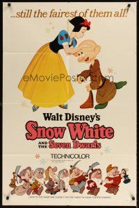 2j782 SNOW WHITE & THE SEVEN DWARFS style A 1sh R67 Walt Disney animated cartoon fantasy classic!