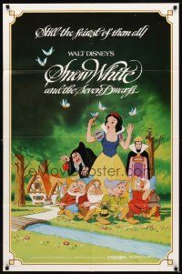 2j781 SNOW WHITE & THE SEVEN DWARFS 1sh R83 Walt Disney animated cartoon fantasy classic!