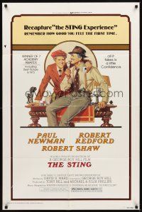 2j822 STING 1sh R77 best artwork of Paul Newman & Robert Redford by Richard Amsel!