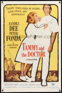 2j852 TAMMY & THE DOCTOR 1sh '63 Harry Keller directed, Peter Fonda, sexy nurse Sandra Dee!