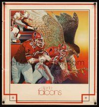 2k605 ATLANTA FALCONS commercial poster '80 cool art of football players and bird!