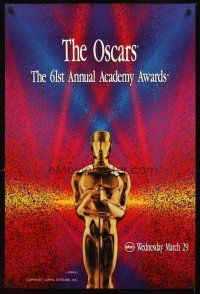 2k087 61ST ANNUAL ACADEMY AWARDS TV 1sh '89 cool image of Oscar!