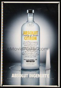 2k219 ABSOLUT CITRON printer's test 26x38 advertising poster '03 cool image of vodka bottle & saw!