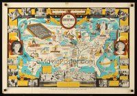2k089 ADVENTURES OF MARK TWAIN special 22x31 '44 really cool map of Twain's America!