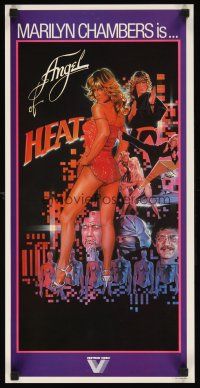 2k141 ANGEL OF H.E.A.T. video special 12x24 '82 full-length art of sexy Marilyn Chambers!
