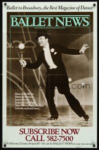2k254 BALLET NEWS 22x34 advertising poster '70s cool image of Fred Astaire in top hat & tails!