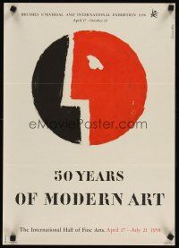 2k504 50 YEARS OF MODERN ART Belgian travel poster '58 Julian Key artwork!