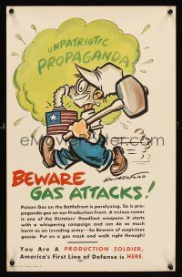 2k023 PRODUCTION SOLDIER UNPATRIOTIC PROPAGANDA 14x22 WWII war poster '41 Hungerford art!