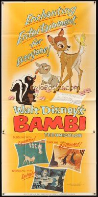 2m166 BAMBI 3sh R66 Walt Disney cartoon deer classic, great art with Thumper & Flower!