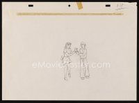 2m240 ARCHIE COMICS animation art '90s pencil drawing of Archie & Veronica holding hands!