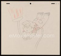 2m250 DENNIS THE MENACE animation art '80s great cartoon pencil drawing with vaccuum!