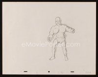 2m262 HEAVY METAL animation art '81 pencil drawing of huge barechested guy wearing only loincloth!
