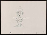 2m284 LUCKY CHARMS animation art '80s pencil drawing of the leprechaun holding out his hands!
