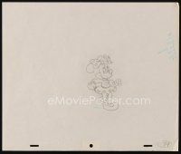 2m290 MINNIE MOUSE animation art '70s Disney, great cartoon pencil drawing of Mickey's girlfriend!