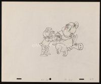 2m292 MR. MAGOO animation art '60s wacky pencil drawing of him in suit of armor!