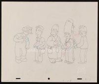 2m299 SIMPSONS animation art '00s cartoon pencil drawing of Homer, Marge, Willy & Flanders!