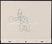 2m306 SIMPSONS animation art '00s Matt Groening cartoon, pencil drawing of Homer sitting in chair!