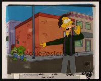 2m089 SIMPSONS animation cel '02 Lenny pointing at Incredible Hulk Homer from I Am Furious Yellow!