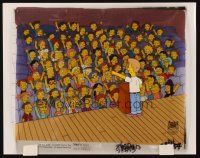 2m087 SIMPSONS animation cel '02 Bart, Lisa & school kids in auditorium from I Am Furious Yellow!