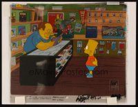 2m086 SIMPSONS animation cel '02 Bart in store with comic book guy from I Am Furious Yellow!