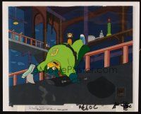 2m094 SIMPSONS animation cel '02 comic book guy in superhero costume from Treehouse of Horror X!
