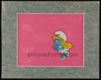 2m038 SMURFETTE matted animation cel '80s great cartoon image of her walking!