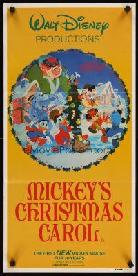 2m170 MICKEY'S CHRISTMAS CAROL Aust daybill '83 Disney, Mickey Mouse, Scrooge, Goofy, Donald