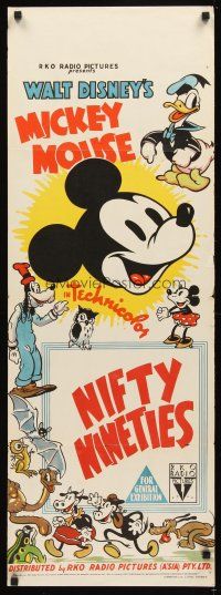 2m171 NIFTY NINETIES long Aust daybill '41 Disney cartoon, Mickey Mouse, Donald Duck, Goofy & more!