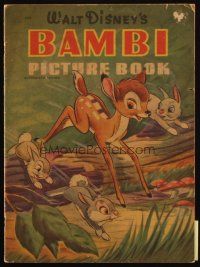 2m397 BAMBI picture book '42 Walt Disney cartoon deer classic, great colorful artwork!