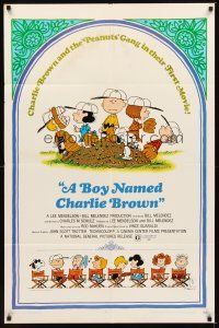 2m127 BOY NAMED CHARLIE BROWN 1sh '70 baseball art of Snoopy & the Peanuts by Charles M. Schulz!