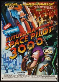 2m801 FUTURAMA English commercial poster '02 Episode 1: Space Pilot 3000, great cartoon image!