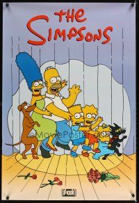 2m815 SIMPSONS TV poster '90s Homer, Marge, Bart, Lisa, Maggie & pets dancing on stage!