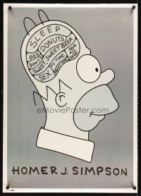 2m805 SIMPSONS English commercial poster '99 Matt Groening, great cross section of Homer's brain!