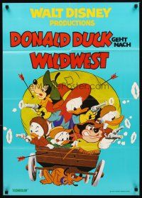 2m190 DONALD DUCK GOES WEST German R77 Disney, great cartoon image of Donald in cowboy outfit!