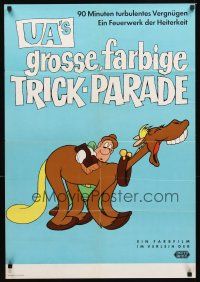 2m196 GROSSE FARBIGE TRICK-PARADE German '63 wacky cartoon image of guy brushing horse!