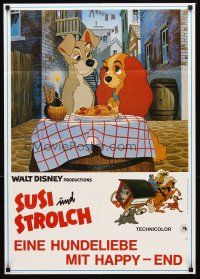 2m201 LADY & THE TRAMP German R82 most romantic spaghetti scene from Disney dog classic!