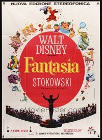 2m165 FANTASIA Italian 1p R70s great art of Mickey Mouse & others, Disney musical cartoon classic!