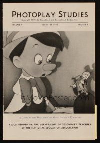 2m391 PINOCCHIO Photoplay Studies magazine '40 guide to the discussion of Disney's classic cartoon!