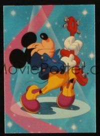 2m410 MICKEY MOUSE postcard '80s Disney, great cartoon rock star image playing guitar!
