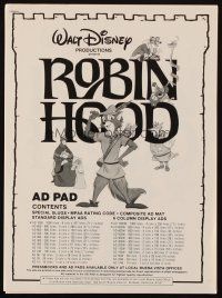 2m427 ROBIN HOOD ad pad R82 Walt Disney's cartoon version, the way it REALLY happened!