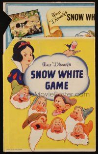 2m430 SNOW WHITE & THE SEVEN DWARFS 15x22 die-cut game '38 Johnson & Johnson Tek toothbrush ad!
