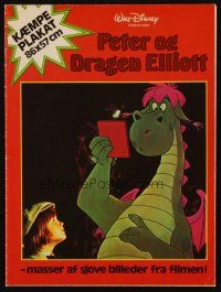 2m385 PETE'S DRAGON Danish promo brochure '77 Disney, great different cartoon/live action images!