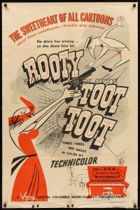 2m159 ROOTY TOOT TOOT 1sh '52 the sweetheart of all cartoons, cool art of girl w/gun!