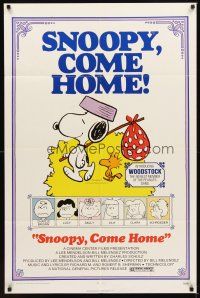 2m162 SNOOPY COME HOME 1sh '72 Peanuts, Charlie Brown, great image of Snoopy & Woodstock!