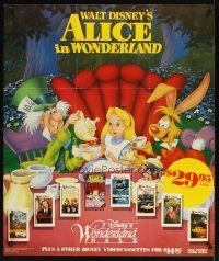 2m232 ALICE IN WONDERLAND 31x37 video poster R86 Walt Disney Lewis Carroll classic!