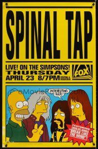 2m733 SPINAL TAP LIVE! ON THE SIMPSONS! TV 25x39 1sh '92 art of Homer & band by Matt Groening!