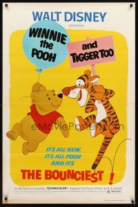 2m727 WINNIE THE POOH & TIGGER TOO 1sh '74 Walt Disney, characters created by A.A. Milne!