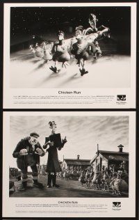 2m590 CHICKEN RUN 6 8x10 stills + production notes guide '00 Peter Lord & Nick Park claymation!
