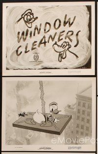 2m619 WINDOW CLEANERS 5 8x10 stills '40 Disney, great cartoon images of Donald Duck and Pluto!